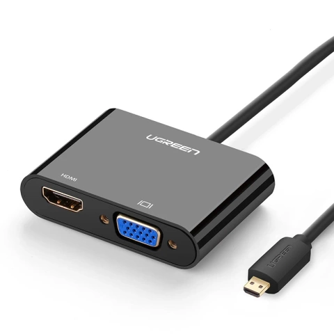 "UGREEN micro HDMI Videoadapter - HDMI VGA 30cm schwarz (MM115)"