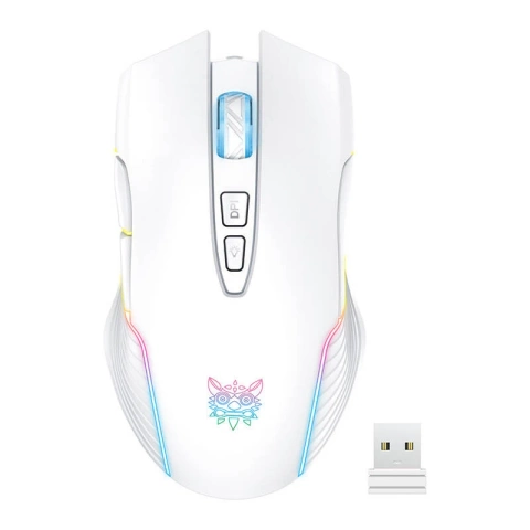 Onikuma CW905 RGB 3600 DPI Kabellose Gaming-Maus Weiß