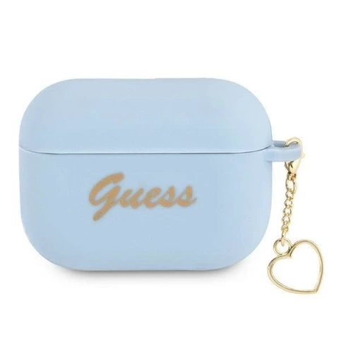 Guess GUAPLSCHSB AirPods Pro Cover niebieski/blue Silicone Charm Collection