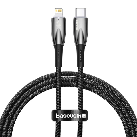 Baseus Glimmer Series Schnellladekabel USB-C - Lightning 480Mb/s PD 20W 1m schwarz