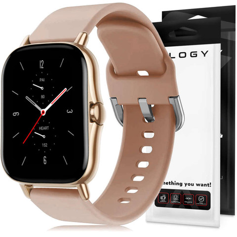 Rubber Universal Sportarmband Alogy Softband für Smartwatch 20mm Beige