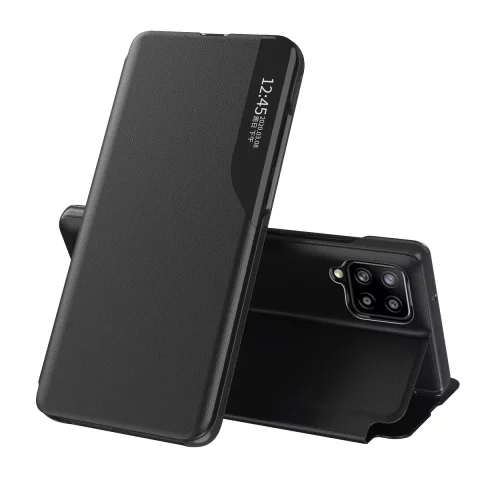 Eco Leather View Case elegante Hülle mit Flipcover und Standfunktion für Samsung Galaxy M33 5G schwarz