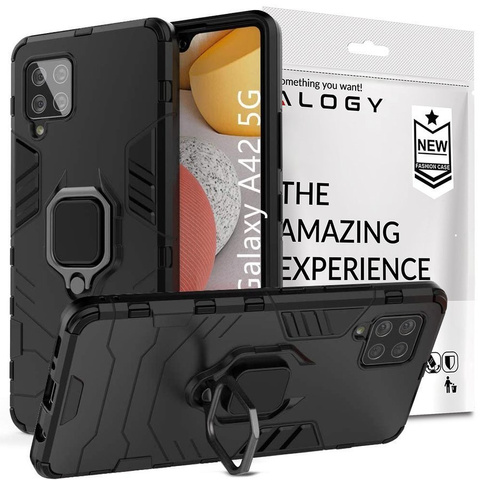 Etui Alogy Stand Ring Armor für Samsung Galaxy A42 5G schwarz