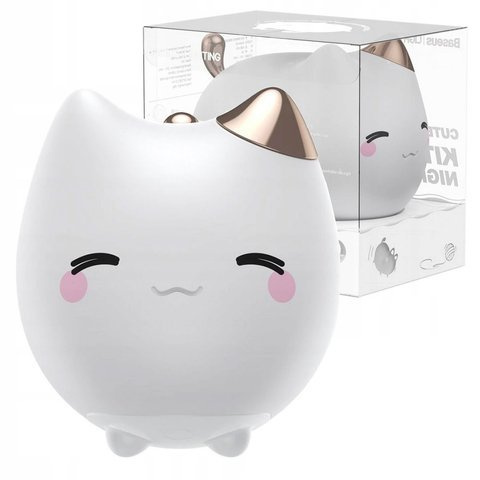Baseus Nachttischlampe für ein Kind Silikon-LED in Form einer Katze Weiß