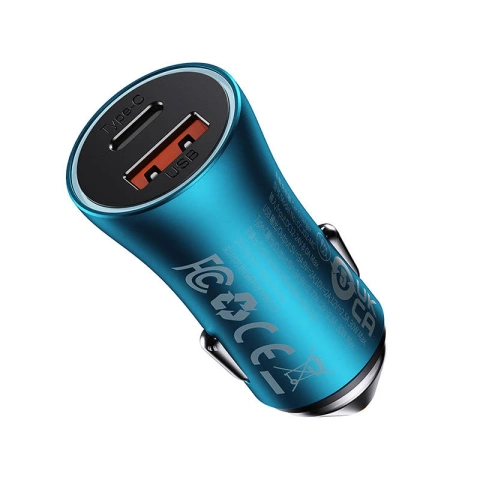 Baseus Golden Contactor Max Autoladegerät, USB USB-C, 60W (blau)