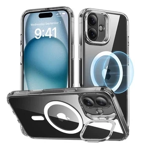 iPhone 16 Classic Hybrid HaloLock ESR Hülle mit Ständer Transparent MagSafe