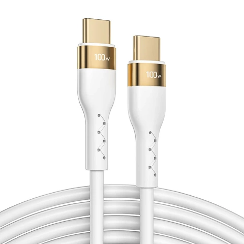 Joyroom Liquid Silicone Kabel USB Typ C - USB Typ C zum Laden / Datenübertragung PD 100W 3m weiß (S-3050N18-10)