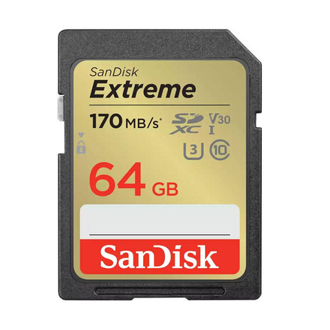 SANDISK EXTREME SDXC 64GB 170/80 MB/s UHS-I U3 Speicherkarte (SDSDXV2-064G-GNCIN)