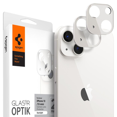 2x Oslona Zubehör Spigen Optik.TR Kameraschutz für Apple iPhone 13 Mini/ 13 Starlight