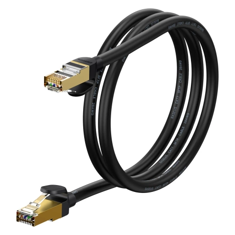 Baseus Speed ​​Seven Netzwerkkabel RJ45 10Gbps 1m schwarz (WKJS010101)