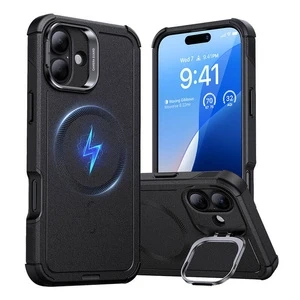 iPhone 16 Plus Cyber ​​​​Tough HaloLock ESR MagSafe Hülle mit Ständer Schwarz