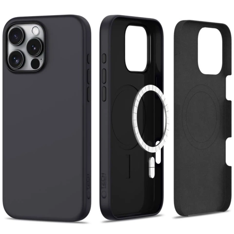 Etui do iPhone 16 Pro Tech-Protect Silikon MagSafe Mattschwarz