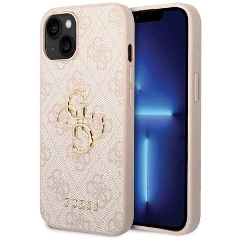 Guess GUHCP15S4GMGPI Hülle für iPhone 15 6,1" rosa/rosa Hardcase 4G Big Metal Logo