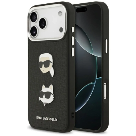Etui Ochronne do iPhone 17 Pro Max Karl Lagerfeld FW Grained K&C Pins MagSafe Czarny