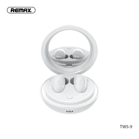 Bluetooth 5.0 Kabellose Kopfhörer mit Etui, Spiegel, Weiß REMAX TWS-9
