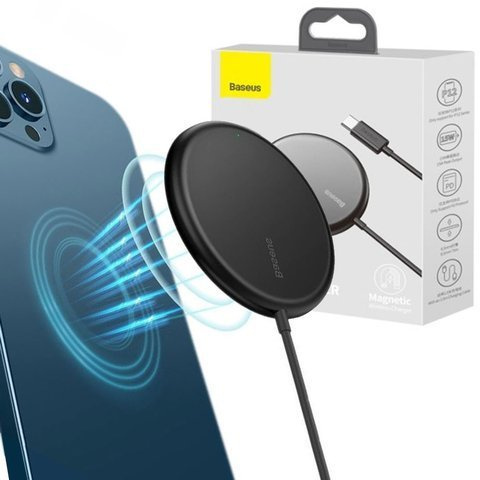Baseus Magnetisches Qi-Ladegerät für iPhone 12 15W Schwarz