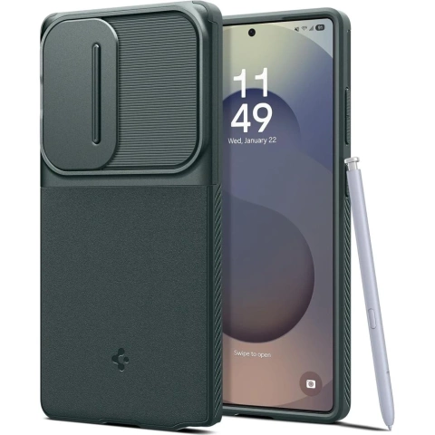 Etui für Samsung Galaxy S25 Ultra Abyss Green Spigen Optik Armor