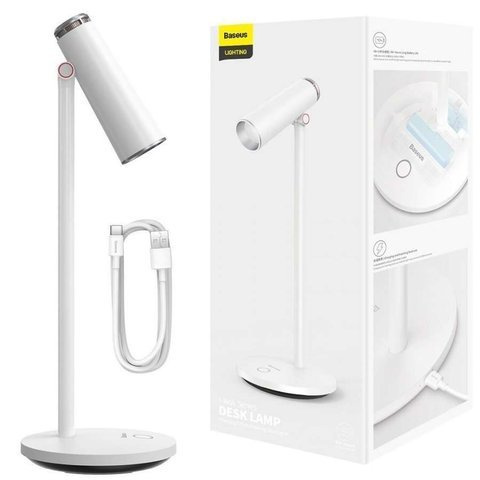 Baseus I-Wok weiße wiederaufladbare kabellose Schreibtischlampe