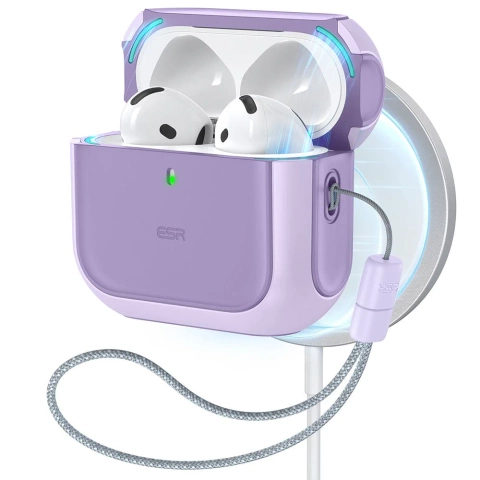 Schutzhülle für ESR Orbit Halolock MagSafe Apple AirPods 4 Lila Kopfhörer