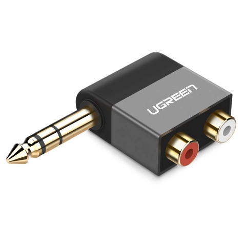 Ugreen Audio-Klinkenadapter 6,35 mm Stecker auf 2xCinch-Buchse schwarz (AV147)