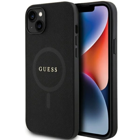 Etui Guess GUHMP15MPSAHMCK für iPhone 15 Plus 6,7" Hardcase Saffiano MagSafe Zarny/Schwarz