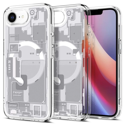 Etui Spigen Ultra Hybrid Mag MagSafe für iPhone 16E Zero One Weiß