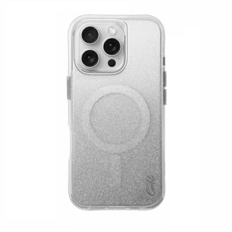 Etui UNIQ Coehl Lumino do iPhone 16 Pro MagSafe Srebrne Brokatowe
