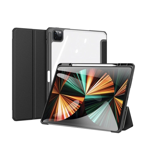 Dux Ducis Toby Armored Flip Smart Case für iPad Pro 12.9 '' 2021 mit Apple Pencil Holder Schwarz