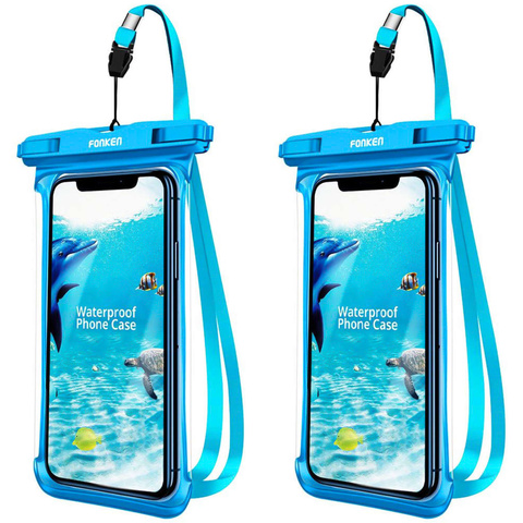 2x Fonken wasserdichte wasserdichte Handyhülle Universal IPX8 bis 6,5 Blau