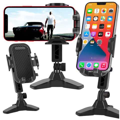Telefonhalter Ständer Desktop-Ständer verstellbar 360 ​​Tischstativ Stativ 4-7" Alogie Schwarz