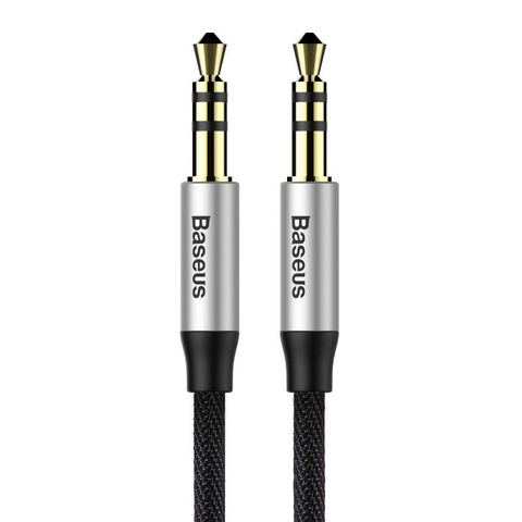 3,5-mm-Miniklinken-Audiokabel AUX Baseus Yiven 0,5 m (schwarz und silber)