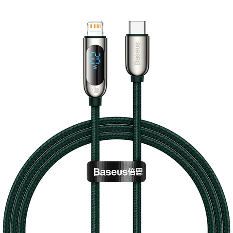 Kabel 1m Baseus USB-C Typ C für Lightning Display PD 20W für iPhone Zielony