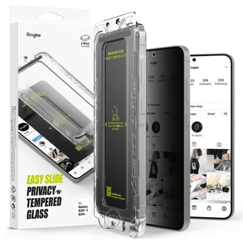 Blickschutzglas für Samsung Galaxy S25 Plus Ringke Easy Slide 2er-Pack Polarisationsfilter