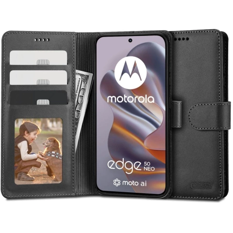 Etui Portfelowe do Motorola Edge 50 Neo Tech-Protect Wallet Czarny
