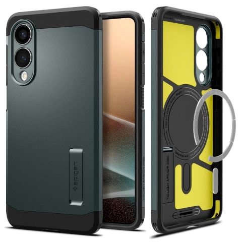 Samsung Galaxy S25 Edge Spigen Tough Armor Mag Case Grün-Schwarz