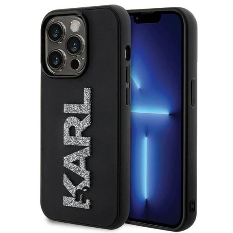 Etui Karl Lagerfeld KLHCP15X3DMBKCK für iPhone 15 Pro Max 6,7" czarny/schwarz Hardcase 3D Rubber Glitter Logo