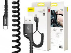 Baseus flexibles Kabel Fischaugenfeder USB-C Typ C 2A 1M schwarz