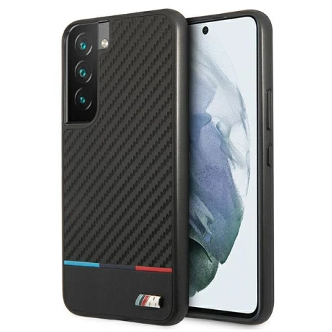 BMW BMHCS22SPUCARTCBK Handyhülle für Samsung Galaxy S22 S901 schwarz/schwarz M Collection Triangles