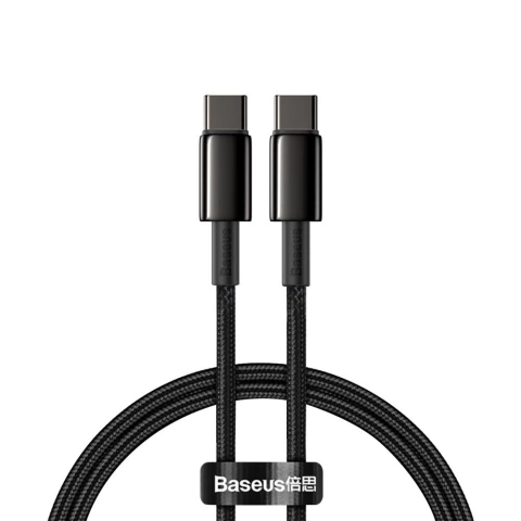 Baseus USB Type C - USB Type C Kabel Schnellladung Power Delivery Quick Charge 100 W 5 A 1 m schwarz (CATWJ-01)