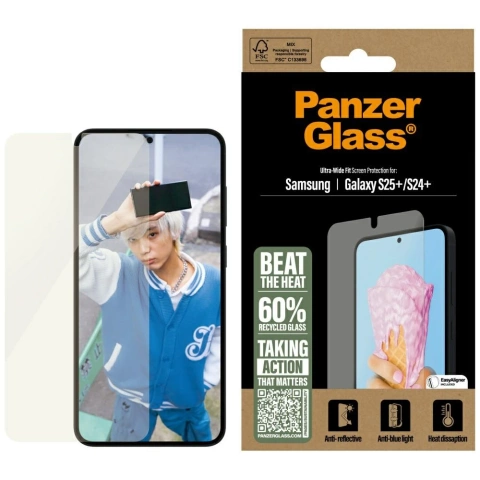 Gehärtetes Glas für Samsung Galaxy S25 Plus PanzerGlass All-in-One Displayschutz