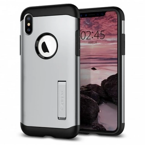 Spigen Slim Armor Handyhülle für iPhone Xs Max Silber