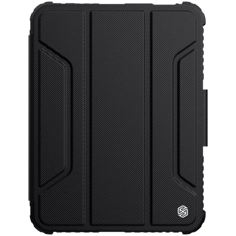 Nillkin Bumper Leather Case Pro gepanzertes Smart Cover mit Kameraabdeckung und iPad mini 2021 Ständer schwarz