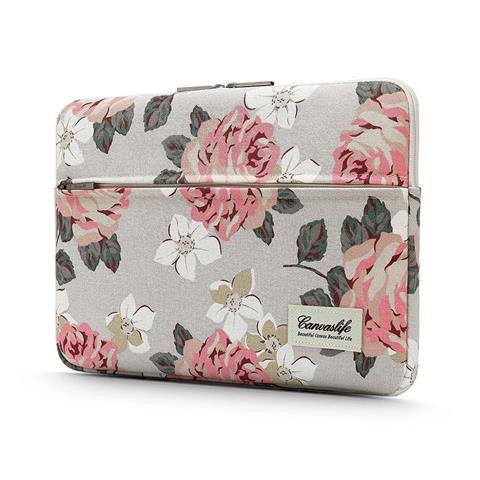 Canvas Pouch Laptoptasche 15 für MacBook Air / Pro White Rose