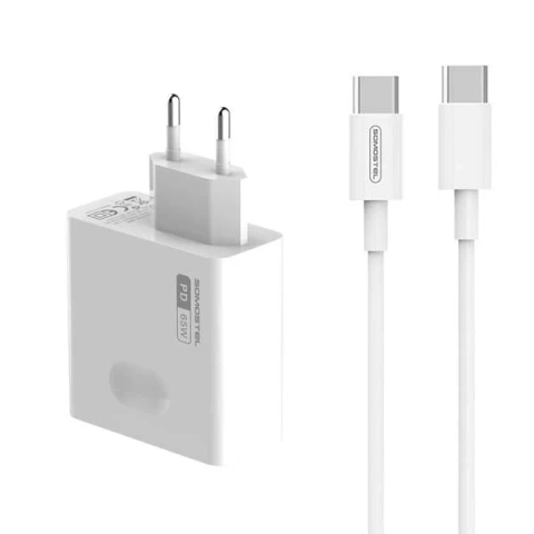 Wandladegerät 65 W Typ-C-auf-Typ-C-Kabel Somostel Power Deliver Q15 PD Weiß