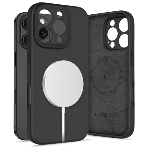 Etui Tech-Protect Liquid Silicone MagSafe iPhone 16 Pro Schwarz