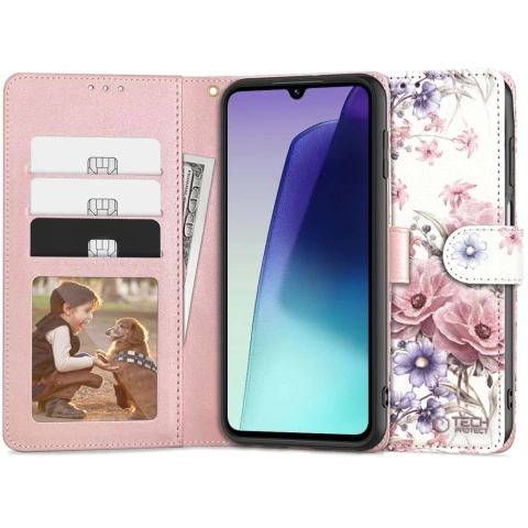Etui Wallet do Redmi 14C / POCO C75 Tech-Protect Blossom Flower
