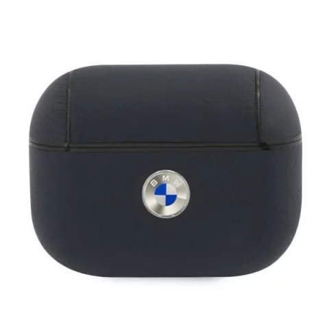 BMW Kopfhörer Schutzhülle für AirPods Pro Cover marineblau/navy Geniune Leather Silver Logo