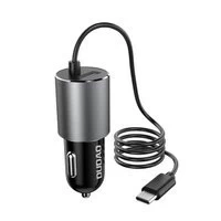 Dudao USB Autoladegerät mit integriertem Kabel USB Typ C 3,4 A schwarz (R5Pro T)