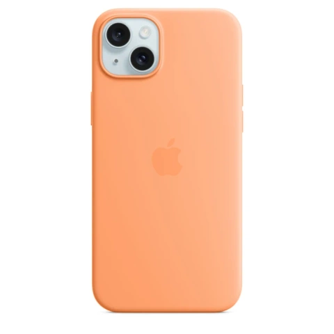 iPhone 15 Plus Apple Silikonhülle MagSafe Orange Sorbet