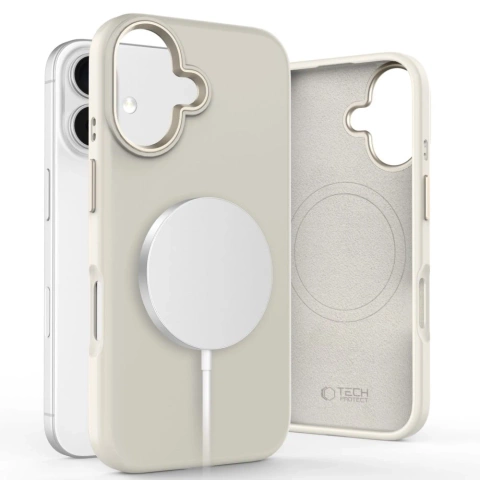 Etui für iPhone 16 Tech-Protect Silikon Pure MagSafe Cosmic Latte
